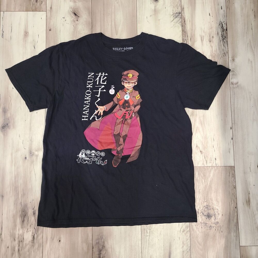 Toilet Bound Hanako-Kun Graphic Japanese Anime Black T-Shirt Men Size L